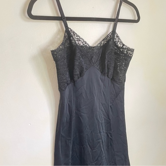 Vintage Black Lace Night Dress Slip - Picture 3 of 8